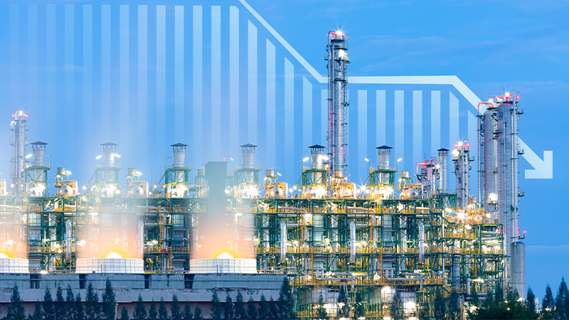 Prezzi del gas in calo